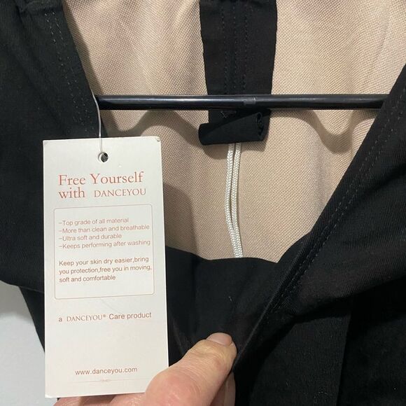 Black Bodysuit with Cap Sleeves and Scoop Neckline - Picture 2 of 4